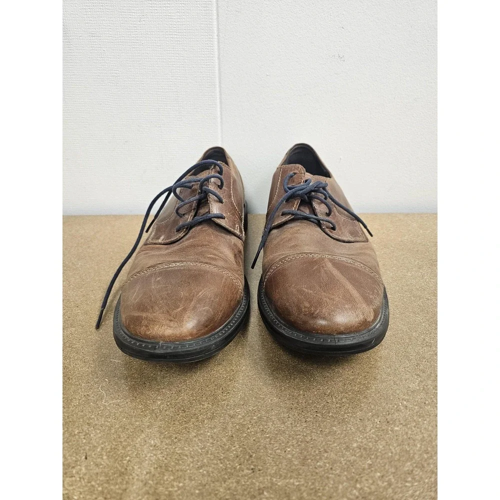 ECCO Derby Dress‎ Shoes Size 11 Brown Leather BIOM Lace Up Mens Cap Toe Comfort